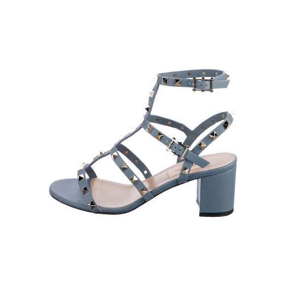 Valentino Rockstud Accents Leather Gladiator Sandals Heels - 37 - Picture 1 of 5